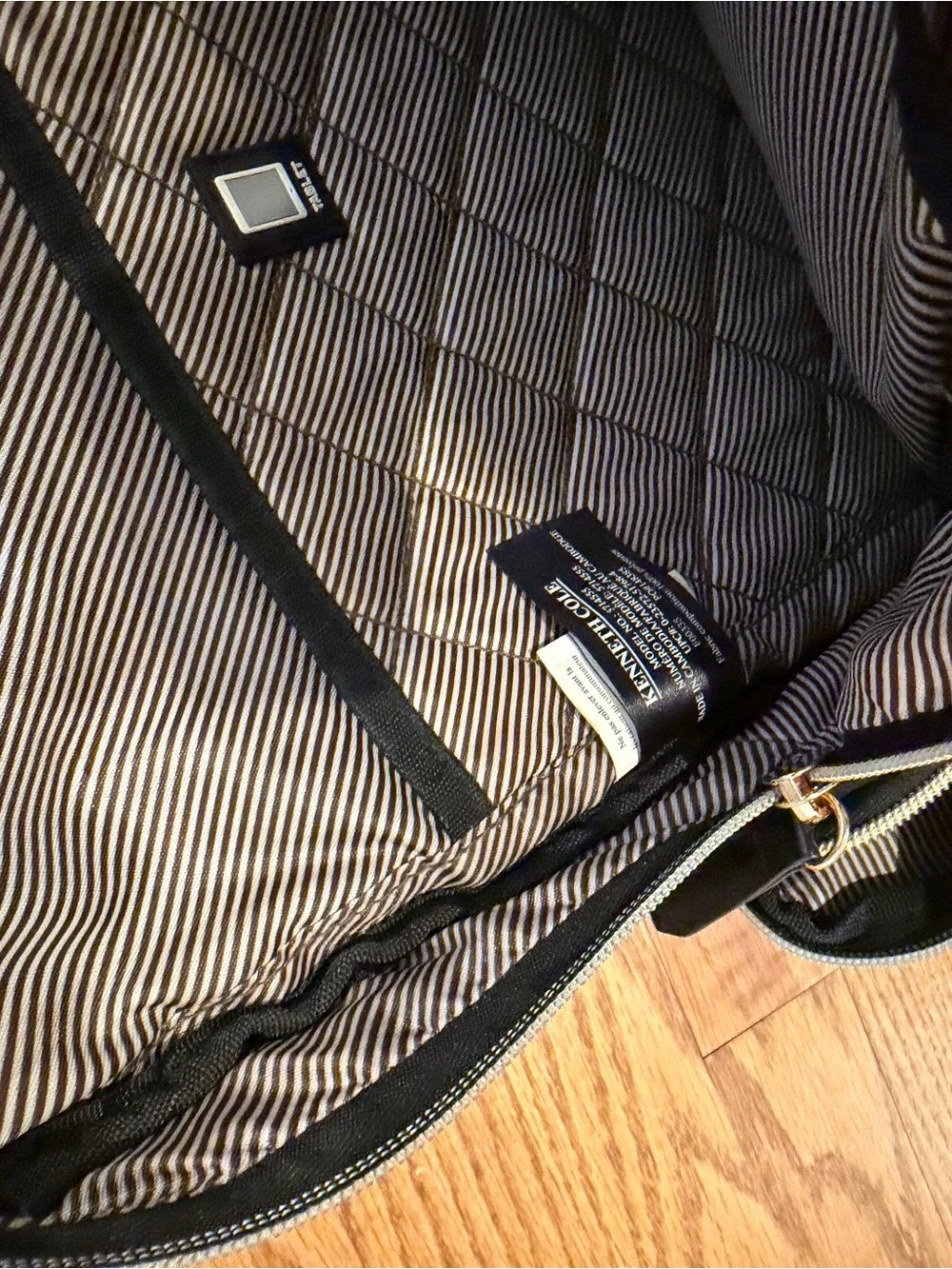 Kenneth Cole Reaction Black Backpack with Light Gray Trim
